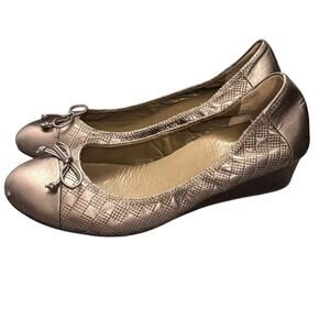 Cole Haan Silver Ballet Wedges with Metallic Accents Size 10 1/2 B